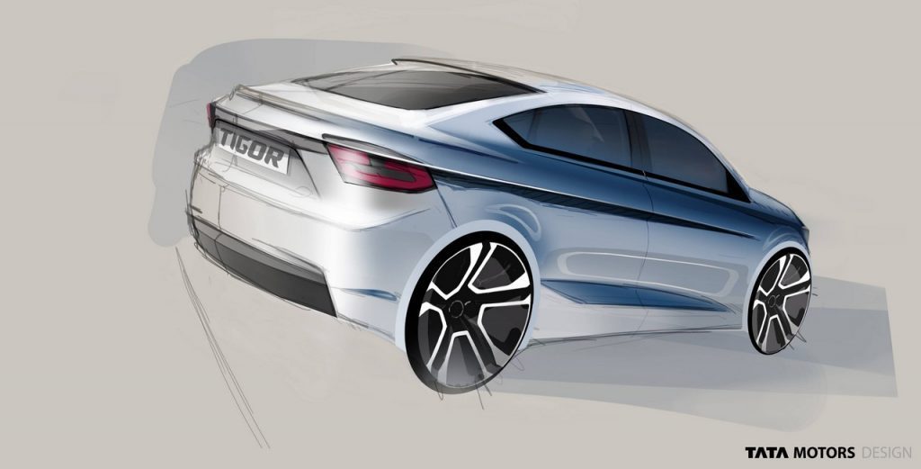 Tata Tigor teaser sketch