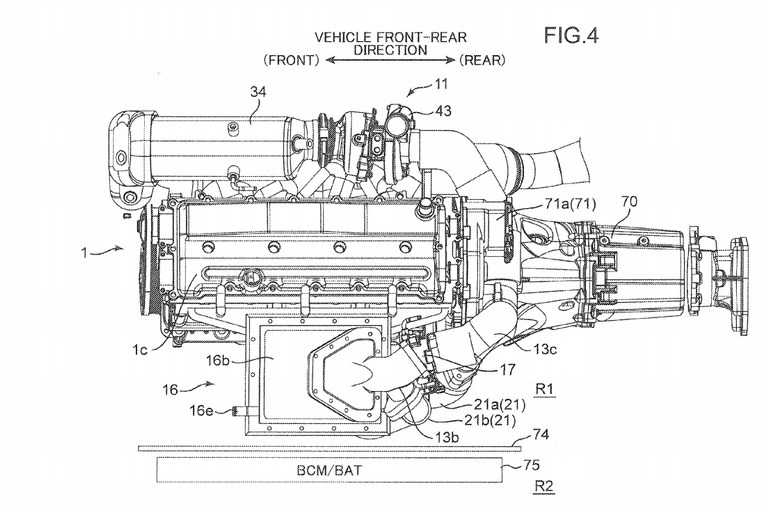 Mazda patents an engine with two turbos and an electric supercharger