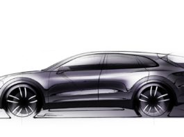 The first sketch of the new Porsche Cayenne