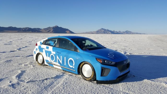 The Hyundai Ioniq Hybrid has broken a record at Bonneville Salt Flats